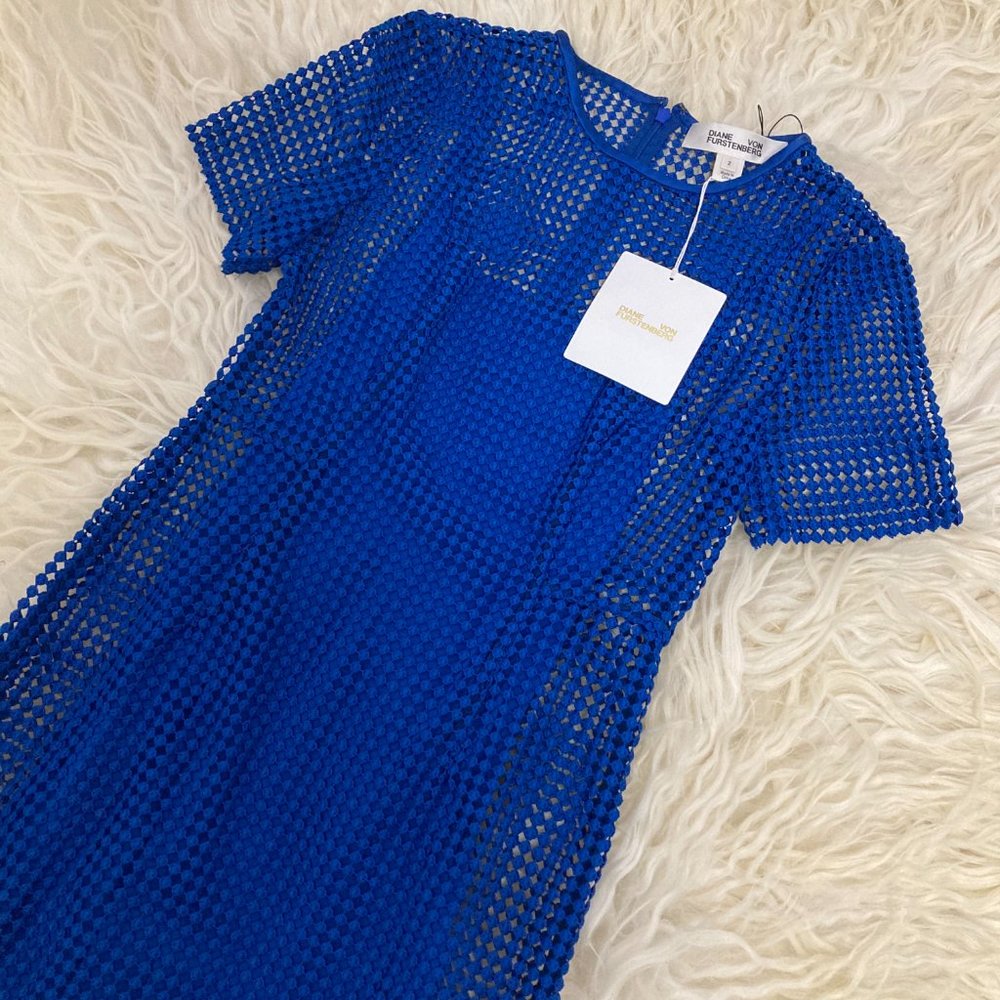 DIANE VON FURSTENBERG Chain Lace Dress 0061 - Picture 7 of 15